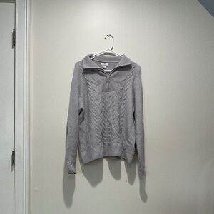 Multicolored Quarter Zip Cable Knit